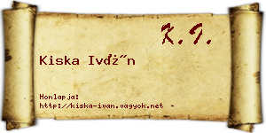 Kiska Iván névjegykártya